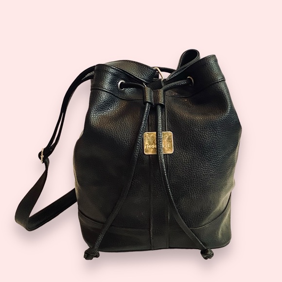 Monteil Paris Logo Black Bucket Drawstring Bag - Picture 2 of 14